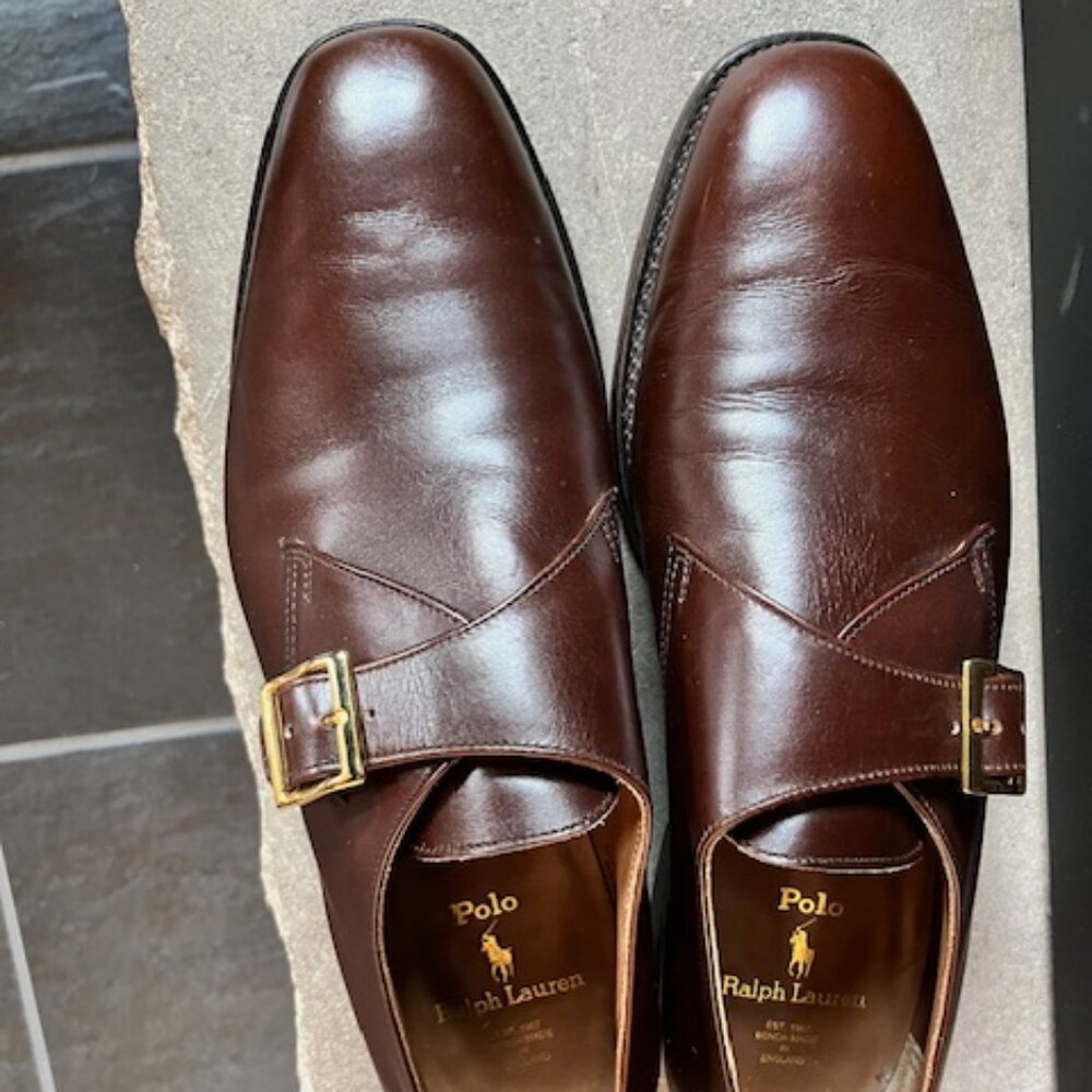Polo Ralph Lauren Brown Leather Single Monkstrap Shoe Size 12D - Picture 3 of 7